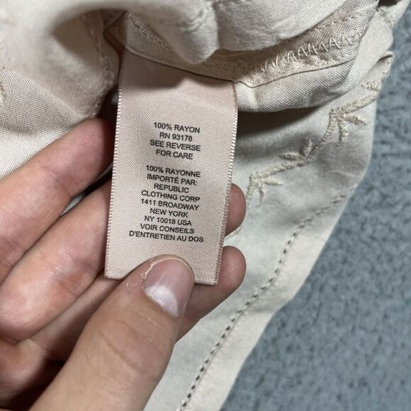 NWT Philosophy Women's Blouse Long Sleeve Rayon Tie Front Peasant Boho Sz XL - Picture 4 of 9